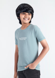 Hudson Boys Round Neck Tees - Blue Gray