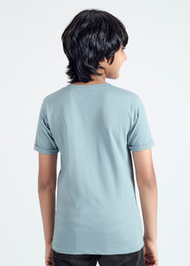 Hudson Boys Round Neck Tees - Blue Gray