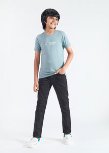 Hudson Boys Round Neck Tees - Blue Gray