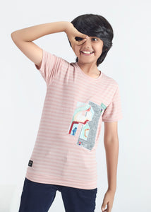 Luxor Boys Round Neck Tencil Jacquard Tees