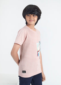 Luxor Boys Round Neck Tencil Jacquard Tees