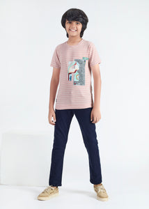 Luxor Boys Round Neck Tencil Jacquard Tees