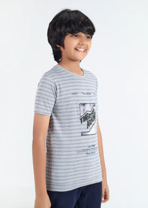 Luxor Boys Round Neck Tencil Jacquard Tees