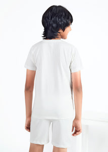 Yall Boys T-Shirt & Shorts Co-ord Set - White