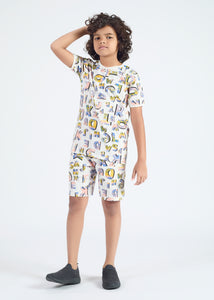 Brigs Boys T-Shirt & Shorts Co-ord Set - Off-White