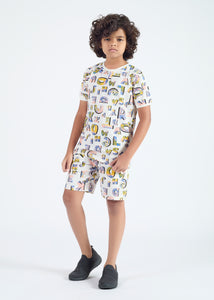 Brigs Boys T-Shirt & Shorts Co-ord Set - Off-White