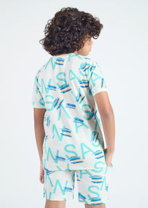 Brigs Boys T-Shirt & Shorts Co-ord Set - Aqua