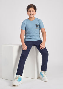 Kermit Boys Round Neck Tees - Light Blue