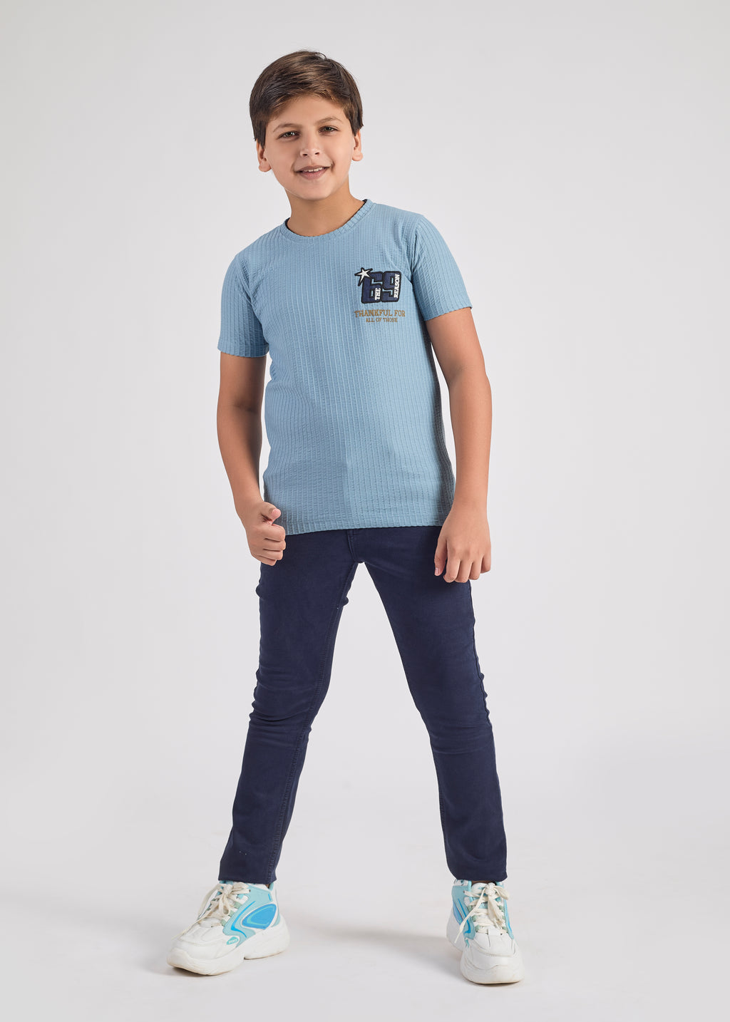 Kermit Boys Round Neck Tees - Light Blue.