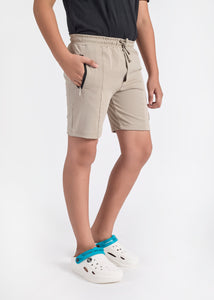 Taigun Boys Cut and Sew Shorts - Light Taupe Beige