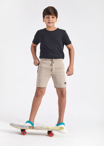 Taigun Boys Cut and Sew Shorts - Light Taupe Beige