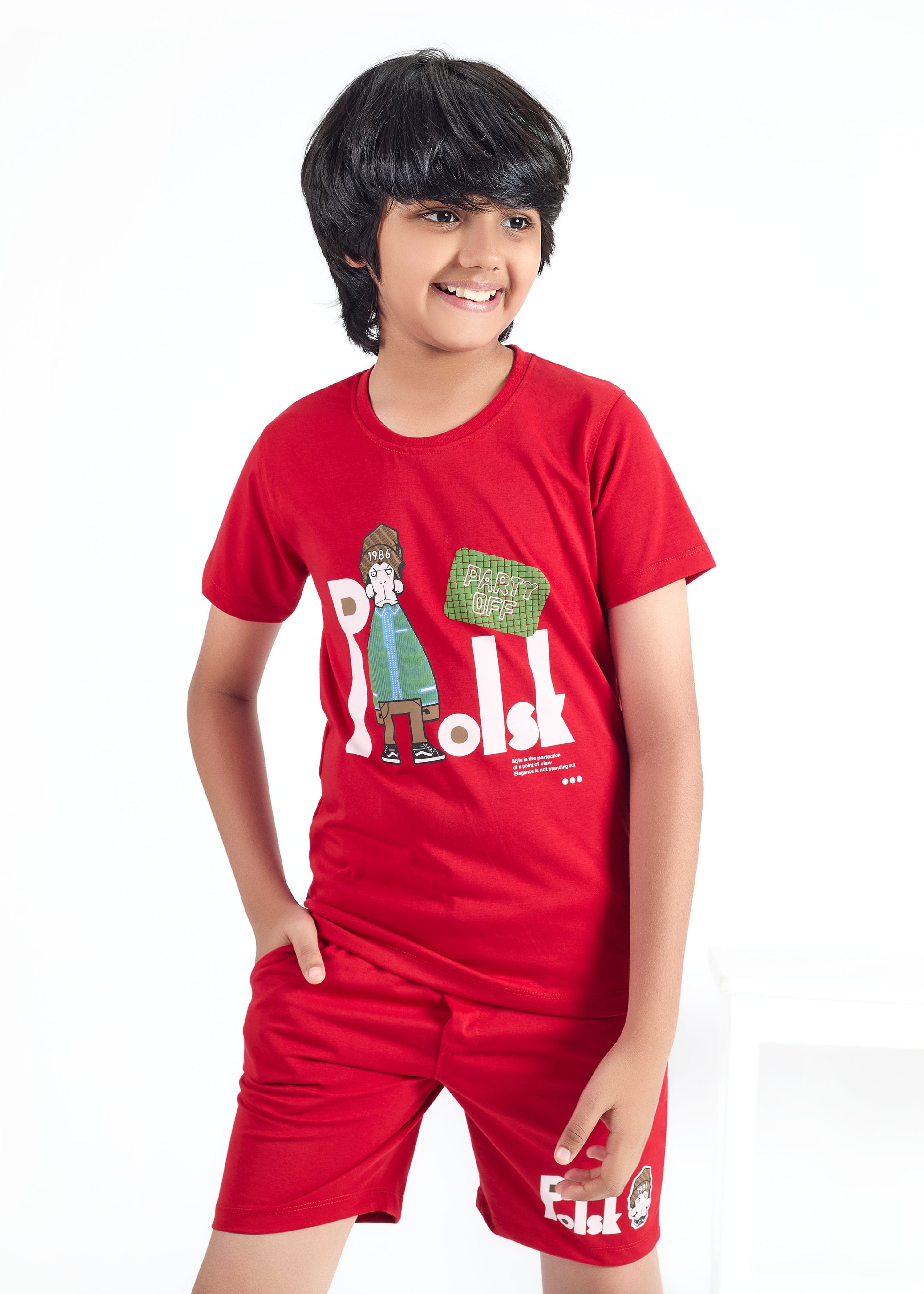 Hamleys Red / 5-6Y Yall Boys T-Shirt & Shorts Co-ord Set - Red