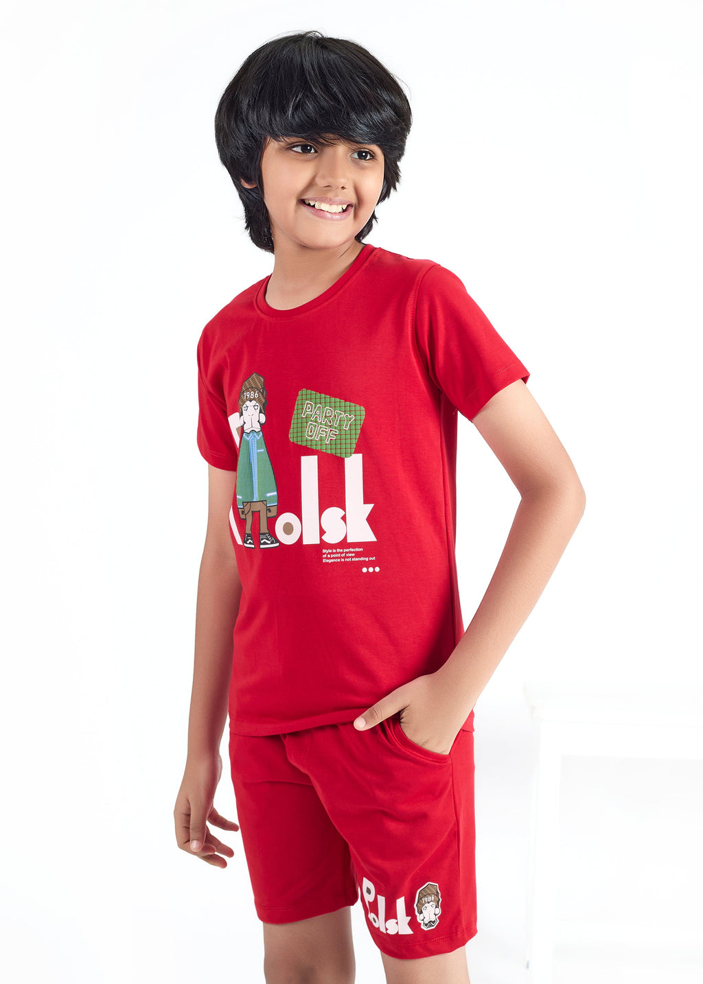 Hamleys Yall Boys T-Shirt & Shorts Co-ord Set - Red